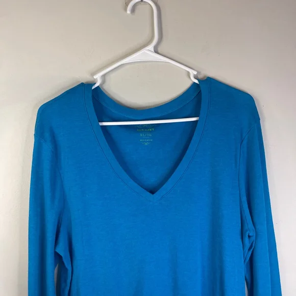 Women's Old Navy Blue Long Sleeve V-Neck Tee XL #211 - Picture 4 of 6
